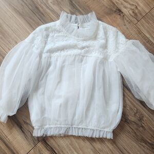 Elegant White Kids Lace Blouse